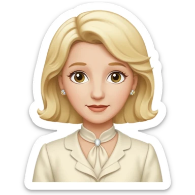 Patty Andrews from The Andrews Sisters with blonde hair, ivory outfit sticker