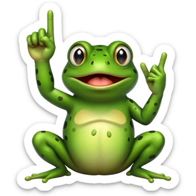A frog giving the middle finger sticker