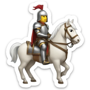 hero on horseback in armor sticker