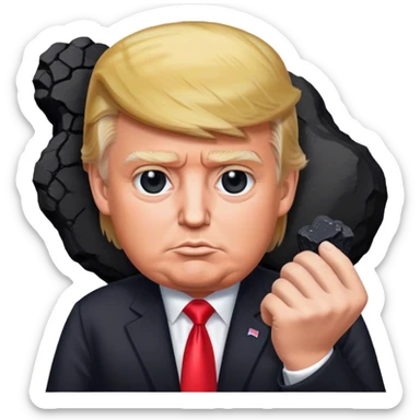 Trump holds coal in his hands sticker