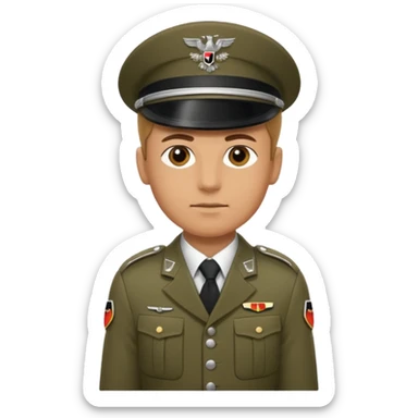 1940’s germany soldier standing with his right arm straight out sticker