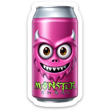 Pink monster energy drink with the logo of original monster company energy drink do not add the face in it just normal monster can  sticker