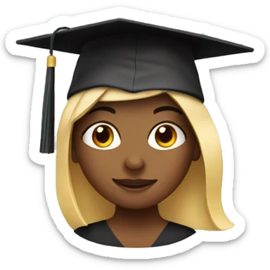 Girl with her graduation hat and cap sticker