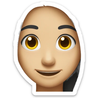 Smily face with long black hair sticker