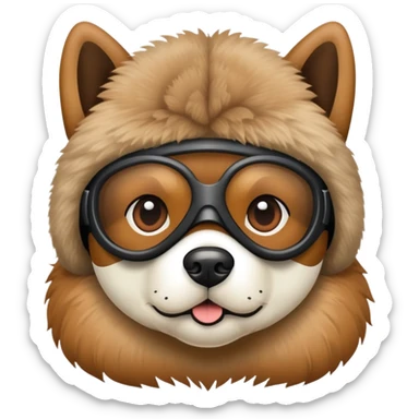 dog wearing a ski mask sticker