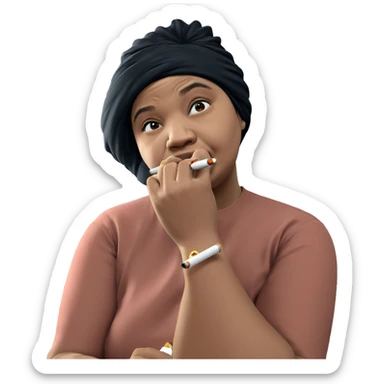 girl with cigarette indoors sticker