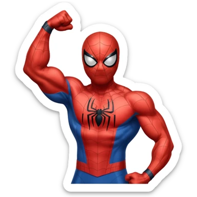 Spider-Man flexing his muscles sticker