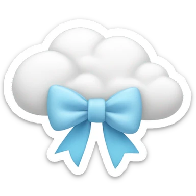 White cloud with a light blue bow  sticker