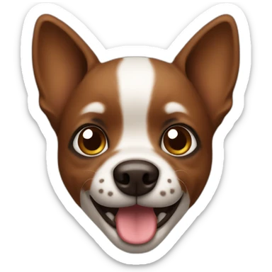 crazy small dog face  brown sticker