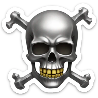 metal skull sticker