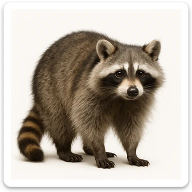 raccoon white background sticker