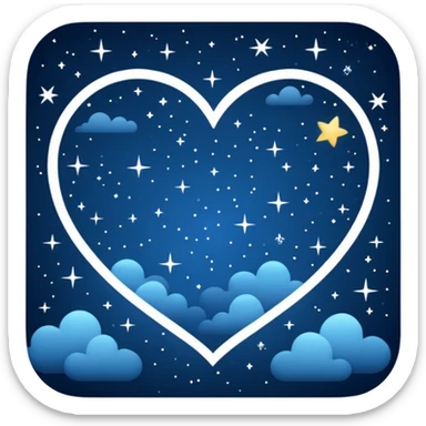 night sky heart sticker