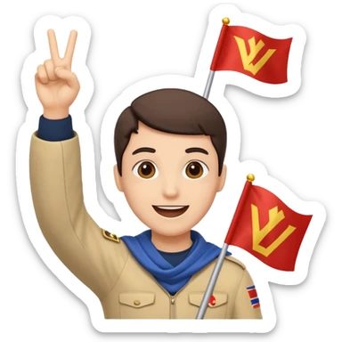 waving victory flag sticker