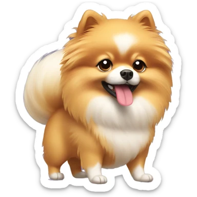 Pomeranian doing workout  sticker