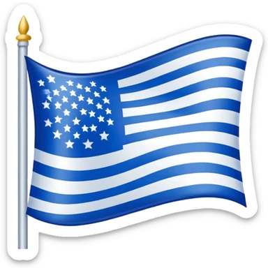Flag - many white stars center, blue & white stripes around , NO RED Stripes, blue and white  flag modern sticker
