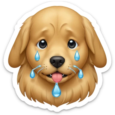 Funny crying dog meme sticker