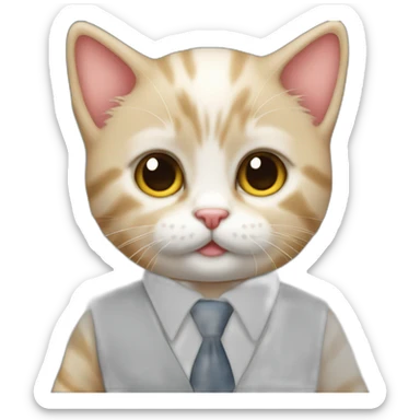 little kitten who is a lawyer sticker