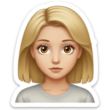 Girl with dirty blonde hair and hazel eyes sticker