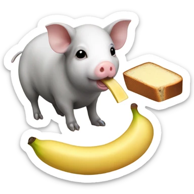 skinny pig eating banana bread sticker