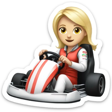 Blonde girl in gokart sticker