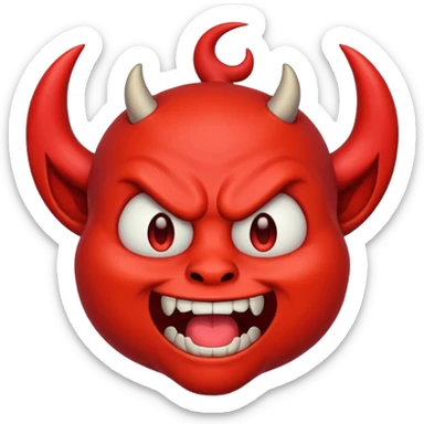Cringing devil emoji sticker