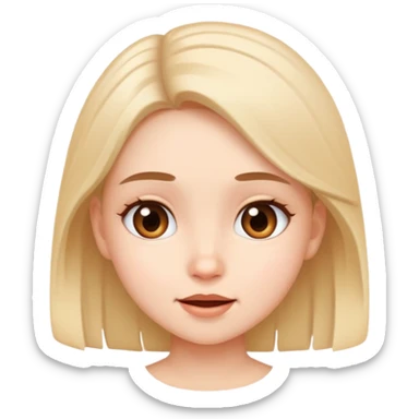 Cute girl talking to sticker