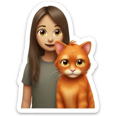 orang cat with girl sticker