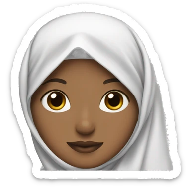 white skinned hijabi with brown hijab and lashes  sticker