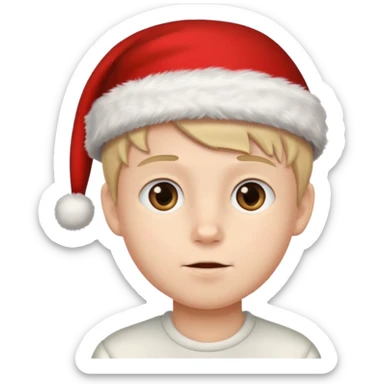Christmas hat on a cute boy head sticker