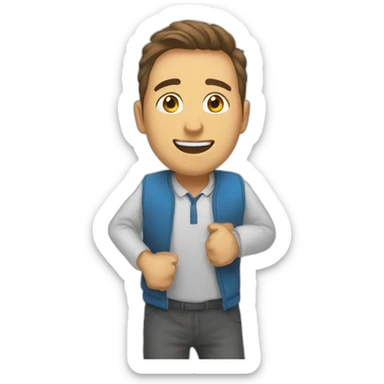 Un homme qui fait une descente de la salle  sticker