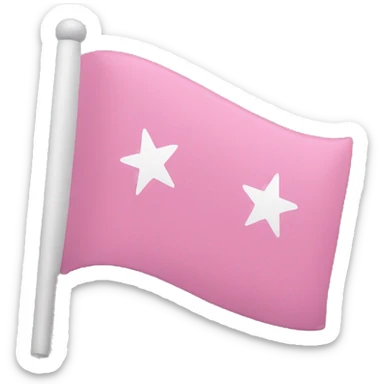 Pink flag with a white star in the center sticker
