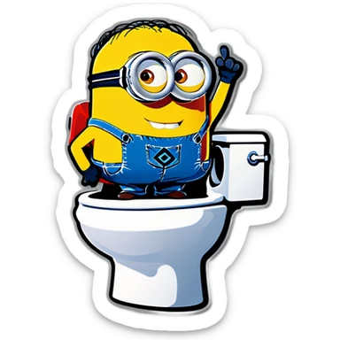 Minion in a toilet sticker