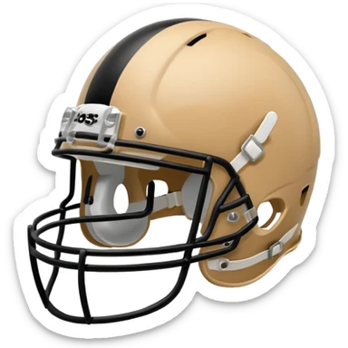 College football player helmet in light tan color  sticker