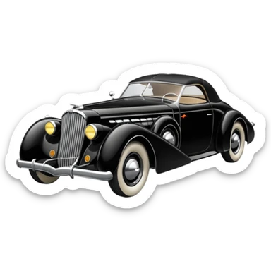 Batman the animated series Batmobile based on 1936 cord 812 sticker
