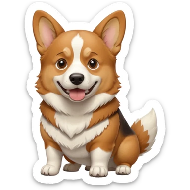 Fearsome corgi in battle sticker