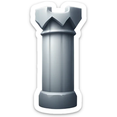 A pillar with teeth  around the top and bottom sticker