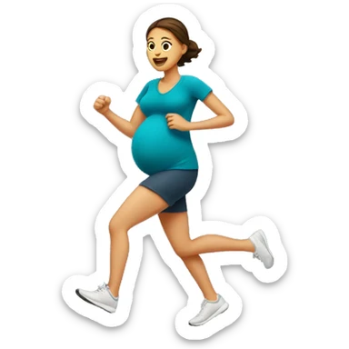 Pregnant woman running sticker