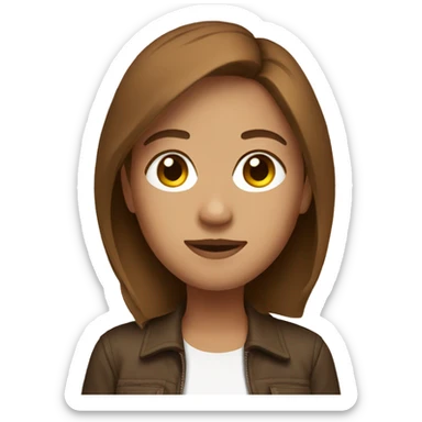 Influencer with brown hair and light  sticker