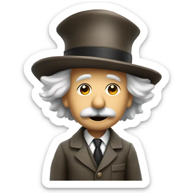 Albert Einstein in a detective's hat sticker