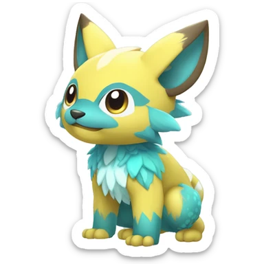 Cute cool shiny colorful animal hybrid Fakemon full body sticker