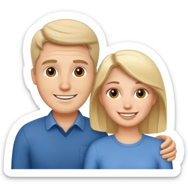 a person chatting up another person, one white male, one white woman sticker