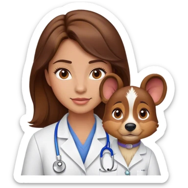 disney female vetranarian with brown hair and brown eyes sticker