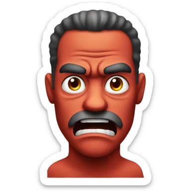 Big man very angry red face sticker