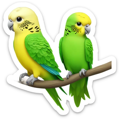 two green and yellow budgies sticker