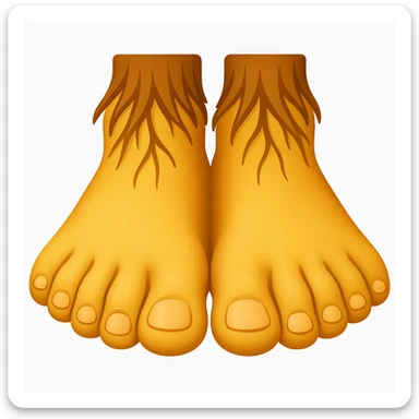 Create a feet emoji inspired by the reference image, showing both feet in a simplified and smooth classic emoji style. The emoji should be more emoji-like while maintaining the essence of the reference. sticker