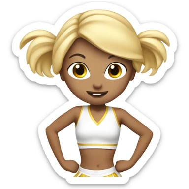 white with blond hair cheerleader dancing sticker