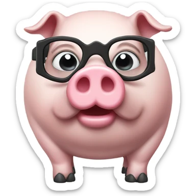 Fat pig wearing a snorkel  sticker