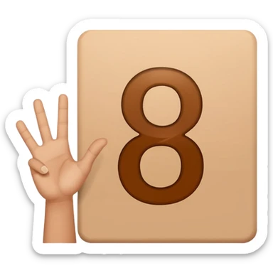 an outstretched hand holding a sign with the number 9, simple, expressive, no visible face sticker