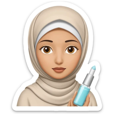 wanita berhijab lagi skincare sticker