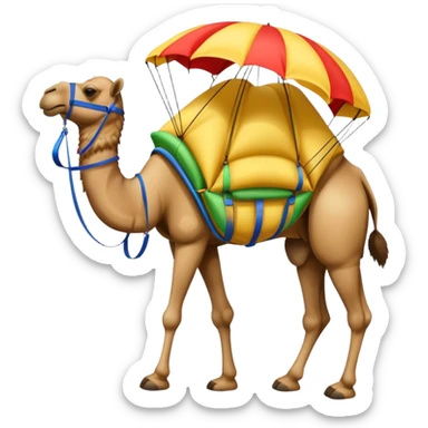 Camel in a parachute  sticker